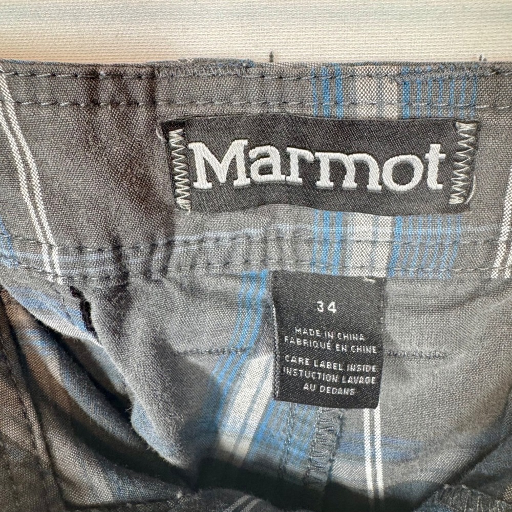 Marmot Plaid Shorts Casual Comfort Walking Hiking Size 34 - Picture 2 of 9